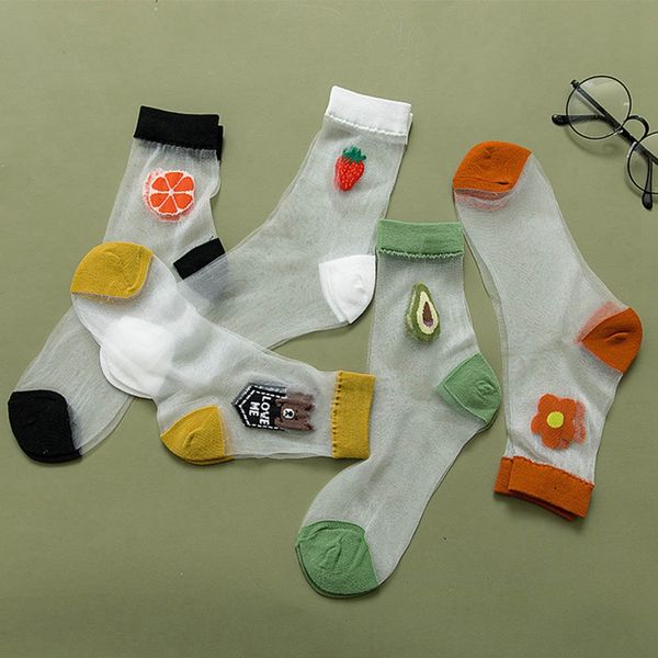 women casual summer fashion transparent silk avocado strawberry fruit flower print short socks breathable socks, Black;white
women casual summer fashion transparent silk avocado strawberry fruit flower print short socks breathable socks, Black;white