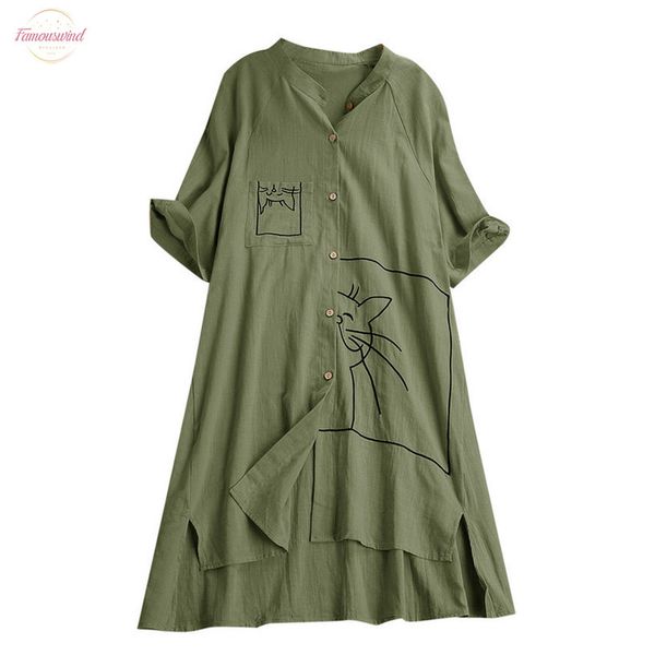 plus size clothing linen blouse vintage pocket cat print tunic shirt v neck short sleeve blouse blusas de moda 2020 mujer, White
plus size clothing linen blouse vintage pocket cat print tunic shirt v neck short sleeve blouse blusas de moda 2020 mujer, White