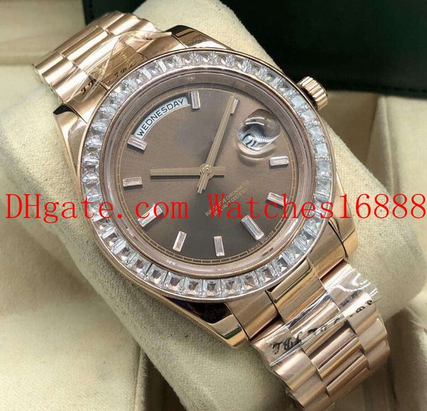 3 style 41mm day-date ii president 218238 18k rose gold baguettes diamond bezel mechanical automatic movement mens watch men's wrist wa, Slivery;brown
3 style 41mm day-date ii president 218238 18k rose gold baguettes diamond bezel mechanical automatic movement mens watch men's wrist wa, Slivery;brown