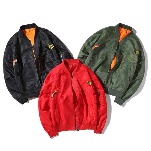 streetwear men's flight bomber jacket male pilot loose jackets baseball motorcycle outwear embroidery coat hip-hop, Black;brown
streetwear men's flight bomber jacket male pilot loose jackets baseball motorcycle outwear embroidery coat hip-hop, Black;brown