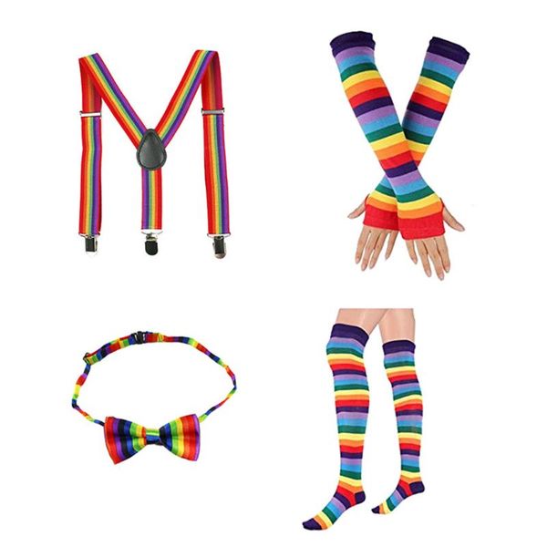 kids rainbow cosplay costume set bowtie suspenders socks gloves bracelets m6cd, Silver
kids rainbow cosplay costume set bowtie suspenders socks gloves bracelets m6cd, Silver