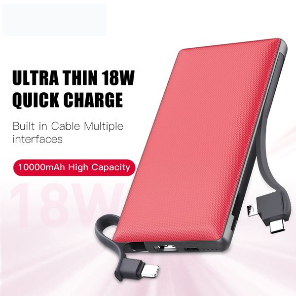 10000mah power bank 18w portable charger fast charge with built in type c micro usb cable fast charging for iphone samsung huawei
10000mah power bank 18w portable charger fast charge with built in type c micro usb cable fast charging for iphone samsung huawei