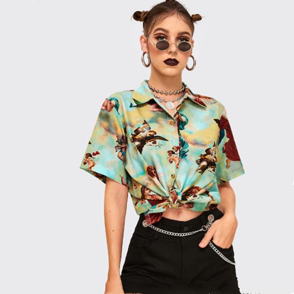designer womens t-shirt new brand short-sleeved knit womens blouse fashion with little angel pattern decoration size s-l wholesales, White
designer womens t-shirt new brand short-sleeved knit womens blouse fashion with little angel pattern decoration size s-l wholesales, White