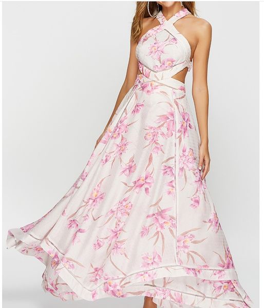 brand designer women maxi dresses 2019 summer fashion halter floral printed hollow out cuts long party evening gowns robes, Black
brand designer women maxi dresses 2019 summer fashion halter floral printed hollow out cuts long party evening gowns robes, Black