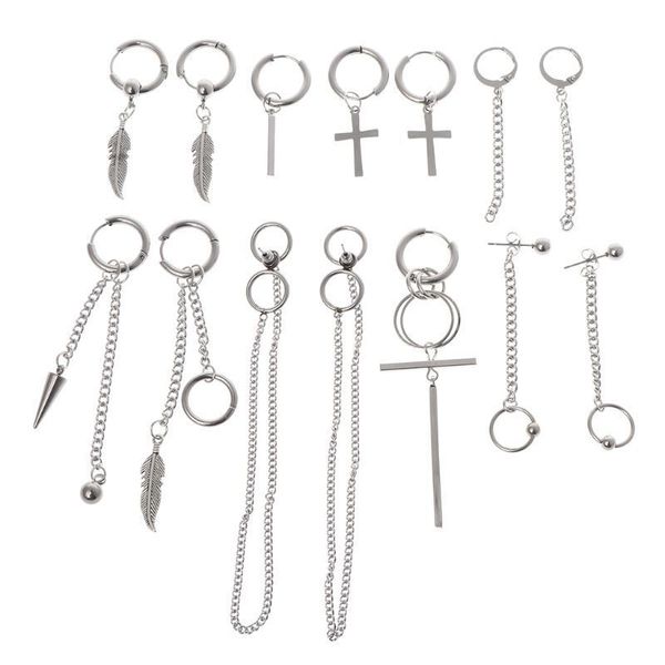 14 pcs/set new arrival trendy jewelry earrings stainless steel korean fashion personality for men women boys party decoration hi, Silver 
14 pcs/set new arrival trendy jewelry earrings stainless steel korean fashion personality for men women boys party decoration hi, Silver