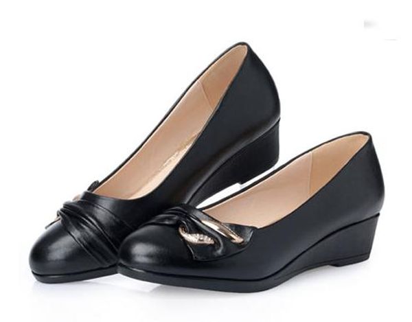 2019 women's shoes in spring and autumn with new style slope heel round head bowknot mother shoes#107, Black
2019 women's shoes in spring and autumn with new style slope heel round head bowknot mother shoes#107, Black