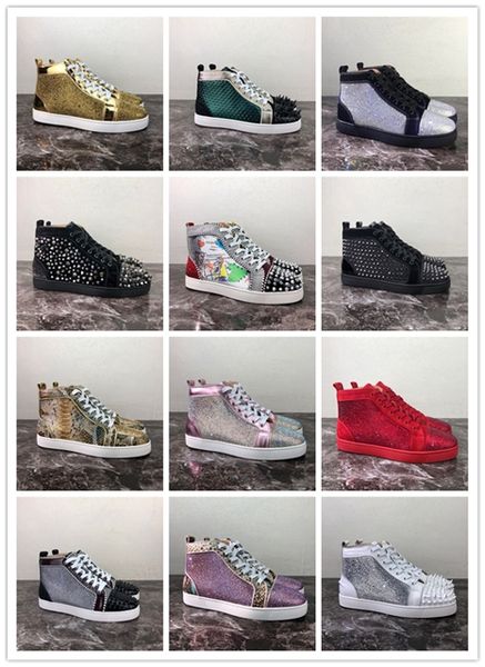 2019 new designer luxury mens red bottoms casual shoes womens spike golden fashion high help sneakers size 35-47 c-003, Black
2019 new designer luxury mens red bottoms casual shoes womens spike golden fashion high help sneakers size 35-47 c-003, Black