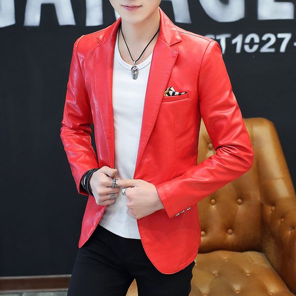 leather blazer men 2019 autumn black white red slim fit blazer men mens pu lether jacket, White;black
leather blazer men 2019 autumn black white red slim fit blazer men mens pu lether jacket, White;black