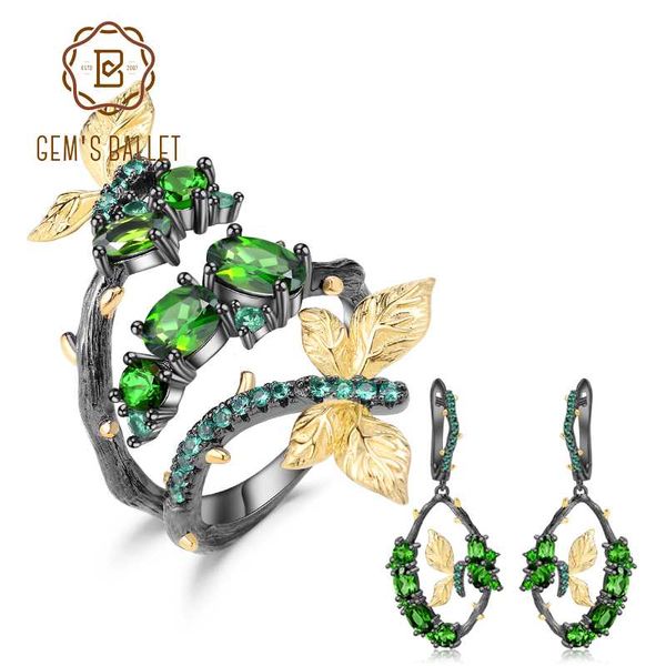 gem's ballet 925 sterling silver natural chrome diopside original branch jewelry set vintage ring earrings sets for women party, Black
gem's ballet 925 sterling silver natural chrome diopside original branch jewelry set vintage ring earrings sets for women party, Black
