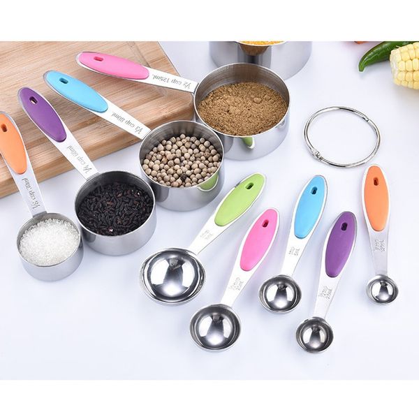 10pcs stainless steel measuring cup measuring spoon with silicone handle baking tool measuring cup set
10pcs stainless steel measuring cup measuring spoon with silicone handle baking tool measuring cup set