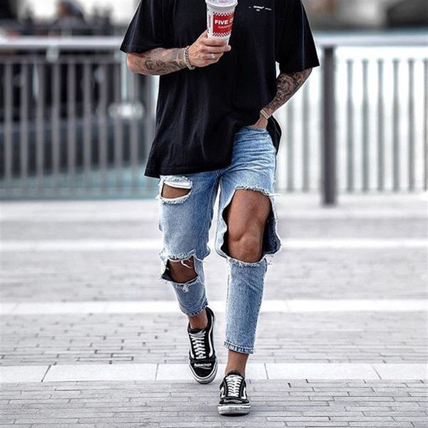 tide new men knee big holes ripped skinny jeans streetwear hip hop male cotton casual jogger blue stretch denim trousers
tide new men knee big holes ripped skinny jeans streetwear hip hop male cotton casual jogger blue stretch denim trousers