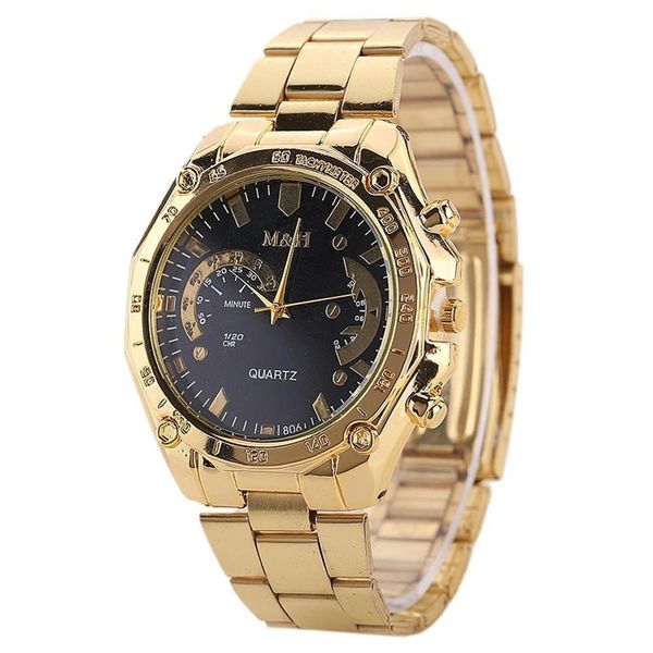 2019 fashion men's alloy gold band qaurtz watch black dial analog quartz wrist watch for business gentlemen, Slivery;brown
2019 fashion men's alloy gold band qaurtz watch black dial analog quartz wrist watch for business gentlemen, Slivery;brown