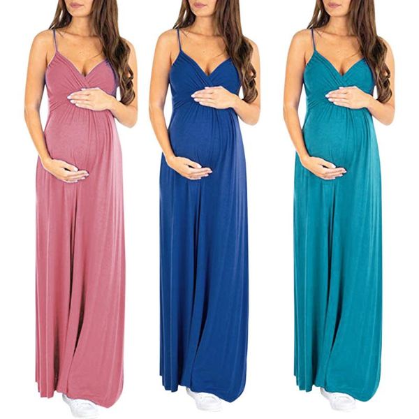 women pregnant maternity solid sleeveless strap backless long dress wedding party dresses clothes pregnant maternity dress, White
women pregnant maternity solid sleeveless strap backless long dress wedding party dresses clothes pregnant maternity dress, White
