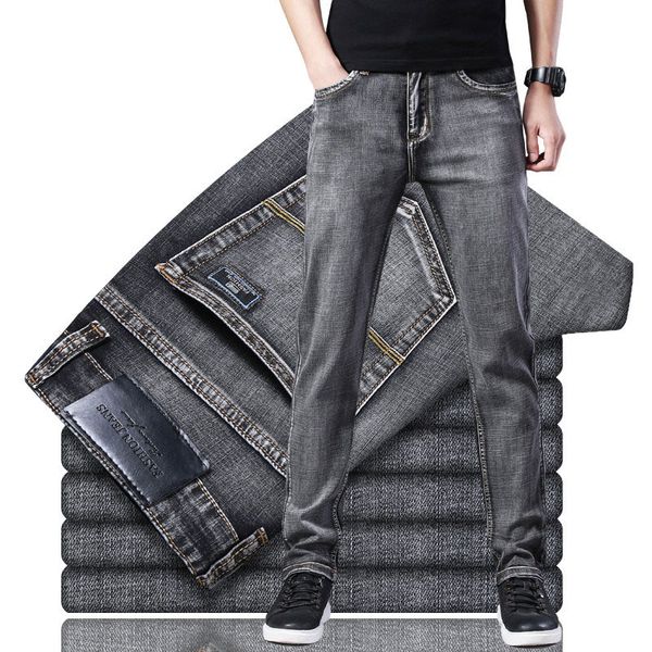 men's jeans 2021 summer thin classic business straight trousers retro gray wash stretch denim pants male brand clothes, Blue
men's jeans 2021 summer thin classic business straight trousers retro gray wash stretch denim pants male brand clothes, Blue