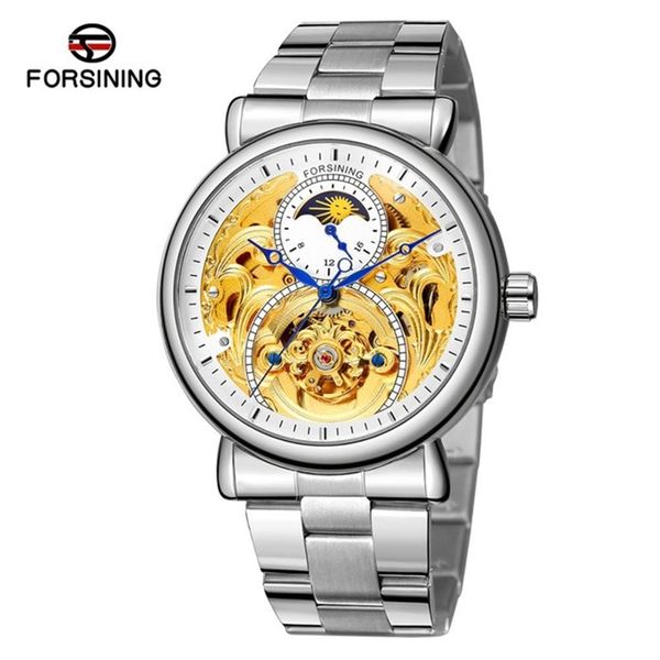 forsining relogio masculino mens stainless steel causal business moon phase mechanical watch fashion waterproof sport wristwatch, Slivery;brown
forsining relogio masculino mens stainless steel causal business moon phase mechanical watch fashion waterproof sport wristwatch, Slivery;brown