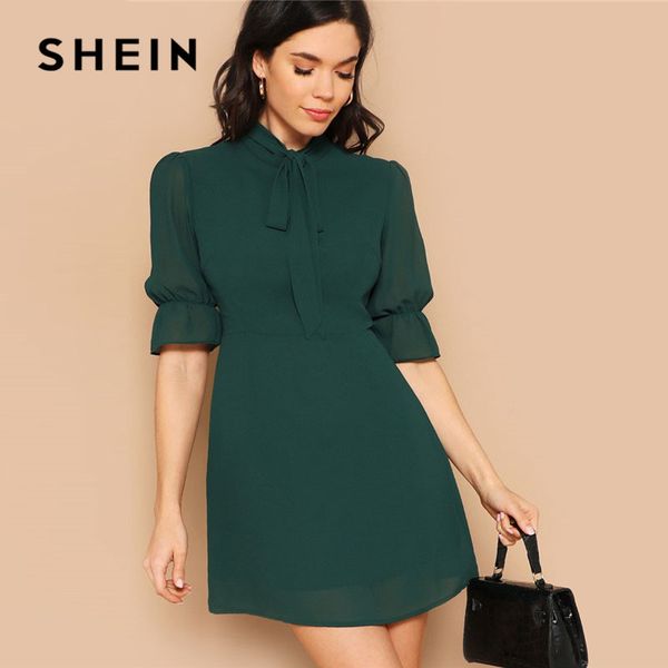 shein lady green elegant tie neck stand collar flounce sleeve mini dress spring solid half sleeve ruffle trim a line dress, Black;pink
shein lady green elegant tie neck stand collar flounce sleeve mini dress spring solid half sleeve ruffle trim a line dress, Black;pink