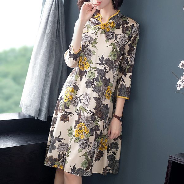 casual dresses real silk dress women spring summer korean fashion midi elegant vintage party vestido mujer p8206 yy2538, Black;gray
casual dresses real silk dress women spring summer korean fashion midi elegant vintage party vestido mujer p8206 yy2538, Black;gray