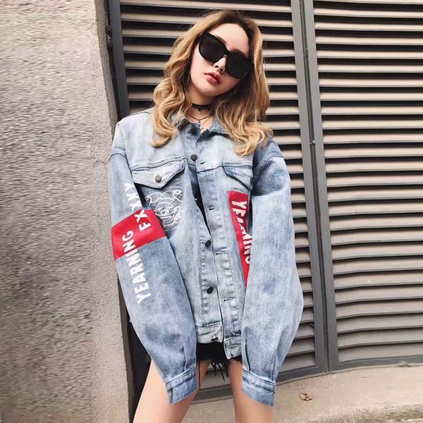 jeans jacket women 2019 fashion denim jackets long sleeve korean oversize autumn letter loose casual outwear coat plus size, Black;brown
jeans jacket women 2019 fashion denim jackets long sleeve korean oversize autumn letter loose casual outwear coat plus size, Black;brown