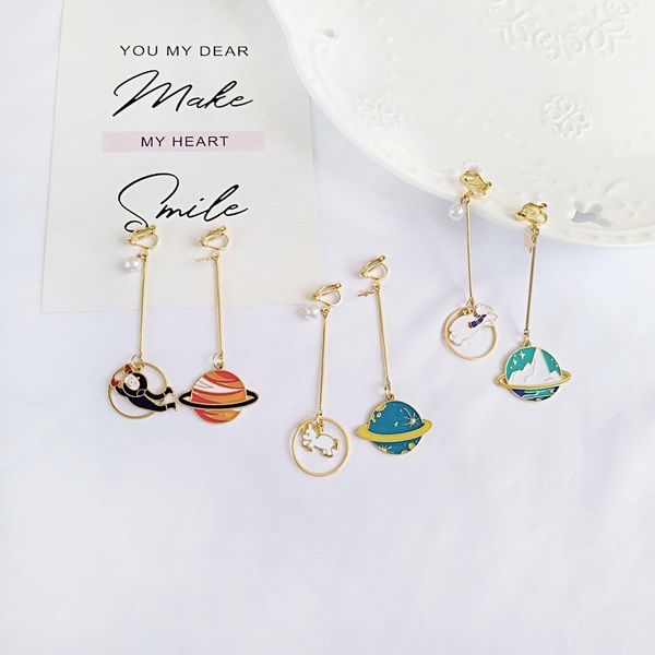 new arrival cartoon cute bear cat astronaut star charms clip earrings for women girls simple style no ear hole jewelry gifts, Silver
new arrival cartoon cute bear cat astronaut star charms clip earrings for women girls simple style no ear hole jewelry gifts, Silver