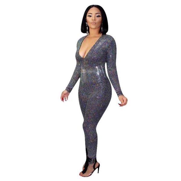sequin jumpsuit women v neck long sleeve bodysuit evening party sparkly bodycon jumpsuit night club outfits romper, Black;white
sequin jumpsuit women v neck long sleeve bodysuit evening party sparkly bodycon jumpsuit night club outfits romper, Black;white