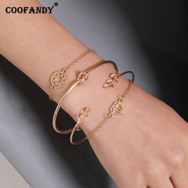 women fashion heart knot leaf shape open casual, street, party, club, etc 4 pcs/set hook bracelet gift 16cm+5cm, Golden;silver
women fashion heart knot leaf shape open casual, street, party, club, etc 4 pcs/set hook bracelet gift 16cm+5cm, Golden;silver