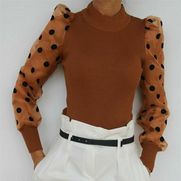 spring winter fashion women turtleneck sweater ladies knitted ribbed spotted polka dots mesh puff sleeve jumper sweater, White;black
spring winter fashion women turtleneck sweater ladies knitted ribbed spotted polka dots mesh puff sleeve jumper sweater, White;black
