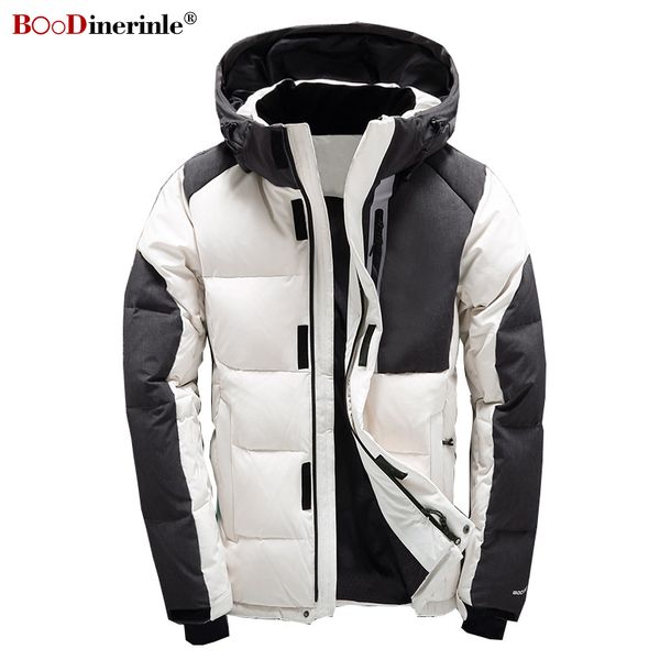 boodinerinle 2019 winter men's down jacket high-end casual thicken white duck down jackets men stitching warm hooded jacket, Black
boodinerinle 2019 winter men's down jacket high-end casual thicken white duck down jackets men stitching warm hooded jacket, Black