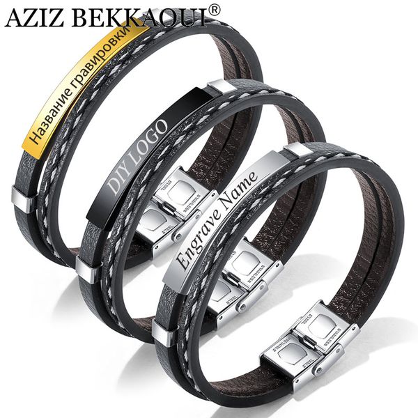 aziz bekkaoui 3 colors punk engrave name leather bracelet for men rope chain stainless steel bracelets male jewelry dropshipping, Golden;silver
aziz bekkaoui 3 colors punk engrave name leather bracelet for men rope chain stainless steel bracelets male jewelry dropshipping, Golden;silver