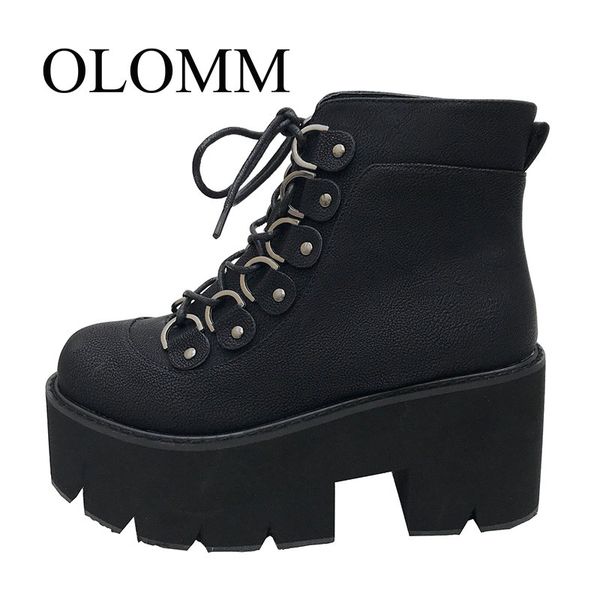 olomm 2019 new and sneakers ladies lace motorcycle boots square casual shoes autumn platform high heels leather boots ll-215, Black
olomm 2019 new and sneakers ladies lace motorcycle boots square casual shoes autumn platform high heels leather boots ll-215, Black