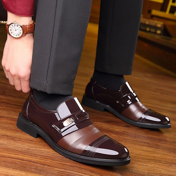 2019 men formal shoes slip on pointed toe patent business leather oxford shoes for men dress big size, Black
2019 men formal shoes slip on pointed toe patent business leather oxford shoes for men dress big size, Black