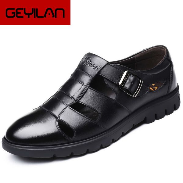 men genuine leather sandals summer cow leather for beach breathable fisherman shoes slipper style soft bottom rtg67, Black
men genuine leather sandals summer cow leather for beach breathable fisherman shoes slipper style soft bottom rtg67, Black