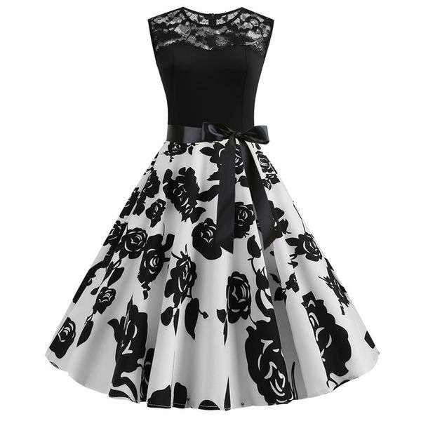 vintage lace dresses sleeveless black patchwork a-line party dresses elegant women midi vestidos robe femme plus size, Black;gray
vintage lace dresses sleeveless black patchwork a-line party dresses elegant women midi vestidos robe femme plus size, Black;gray