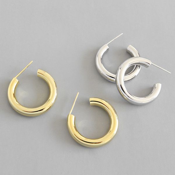new punk rock 4.9mm thick tube big round circle hoop earrings for women 925 sterling silver c shape earring, Black
new punk rock 4.9mm thick tube big round circle hoop earrings for women 925 sterling silver c shape earring, Black
