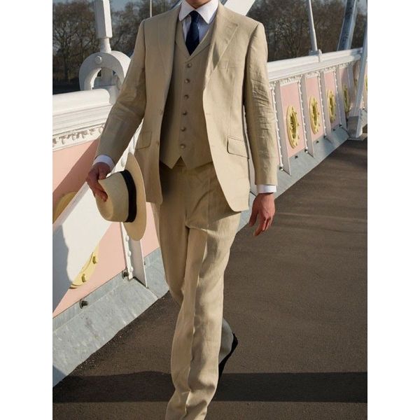 new arrival british men beige linen suit summer beach slim fit 3 piece groom tuxedo custom blazer prom mens suits masculino, White;black
new arrival british men beige linen suit summer beach slim fit 3 piece groom tuxedo custom blazer prom mens suits masculino, White;black