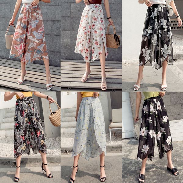 2019 a summer printing nine part sandy beach chiffon pants pants woman easy throw culotte thin section student, Black;white
2019 a summer printing nine part sandy beach chiffon pants pants woman easy throw culotte thin section student, Black;white