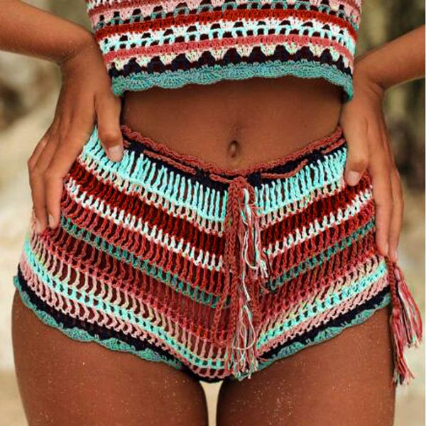mixed colorful stripe knitted crochet shorts women fashion 2020 summer elastic low waist shorts beach tight shorts bottom, White;black
mixed colorful stripe knitted crochet shorts women fashion 2020 summer elastic low waist shorts beach tight shorts bottom, White;black