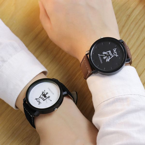couples wristwatches king & queen leather quartz watch mens ladies fashion sport clock men women watches gifts 2019new, Slivery;brown
couples wristwatches king & queen leather quartz watch mens ladies fashion sport clock men women watches gifts 2019new, Slivery;brown