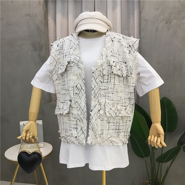 vest fringed jacket female early autumn 2019 new thin ladies temperament vest cardigan, Black;white
vest fringed jacket female early autumn 2019 new thin ladies temperament vest cardigan, Black;white