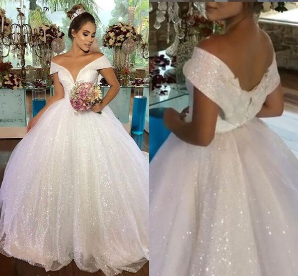 custom arabic off shoulder sequined ball gown wedding dresses with short sleeves lace up back plus size sweep train wedding bridal gowns, White
custom arabic off shoulder sequined ball gown wedding dresses with short sleeves lace up back plus size sweep train wedding bridal gowns, White