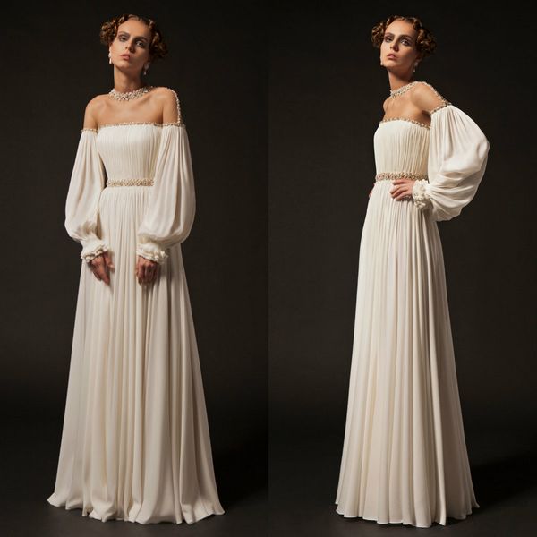 2019 krikor jabotian beaded prom dresses off the shoulder floor length long sleeve chiffon evening dress custom made cocktail party gowns, Black
2019 krikor jabotian beaded prom dresses off the shoulder floor length long sleeve chiffon evening dress custom made cocktail party gowns, Black