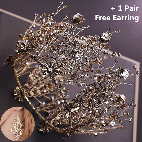 forseven vintage baroque black crystal bridal diadem hair jewelry rhinestone full circle tiara and crown wedding accessories y200727, White;golden
forseven vintage baroque black crystal bridal diadem hair jewelry rhinestone full circle tiara and crown wedding accessories y200727, White;golden