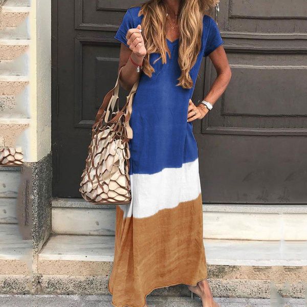 plus size new station hit color short sleeve dress large size long dress loose women maxi summer beach dress vestido de festa, Black;gray
plus size new station hit color short sleeve dress large size long dress loose women maxi summer beach dress vestido de festa, Black;gray
