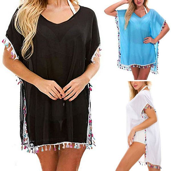 summer women tassel bikini cover up v neck split swimwear swimsuit cover-ups swim short mini beach dress
summer women tassel bikini cover up v neck split swimwear swimsuit cover-ups swim short mini beach dress