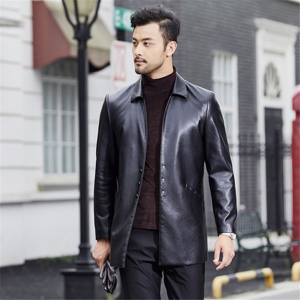 men's leather jacket 2020 spring autumn new mid-length lapel coat leisure single-breasted motorcycle pu leather windbreaker, Black
men's leather jacket 2020 spring autumn new mid-length lapel coat leisure single-breasted motorcycle pu leather windbreaker, Black