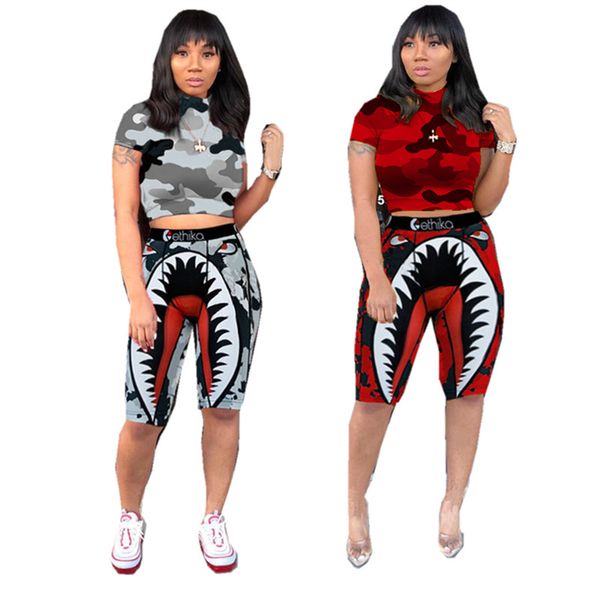 fashion women shorts tracksuit letter design swimwear shark print t-shirt t shirt + short pants two piece outfits camonflage sports suit, White
fashion women shorts tracksuit letter design swimwear shark print t-shirt t shirt + short pants two piece outfits camonflage sports suit, White