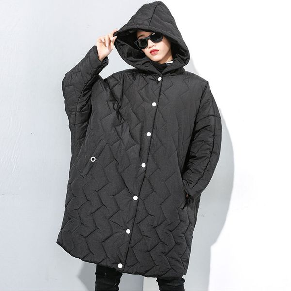 lanmrem 2019 winter new hooded plus cotton long windbreaker solid color single-breasted personality large size coat 19b-a391, Black
lanmrem 2019 winter new hooded plus cotton long windbreaker solid color single-breasted personality large size coat 19b-a391, Black