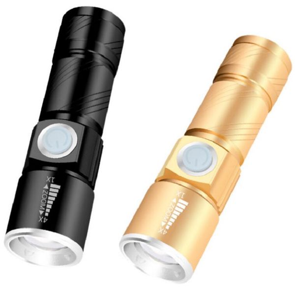 Telescopic Zoomable Flashlight Torches Led Xpe Q5 Usb Charger Flashlights With 18650 Battery 3 Model Waterproof Mini Aluminium Lamp