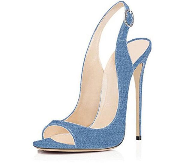 fish mouth sandals denim high heels europe and the united states fashion show versatile women back empty buckle high-heeled sandals, Black
fish mouth sandals denim high heels europe and the united states fashion show versatile women back empty buckle high-heeled sandals, Black
