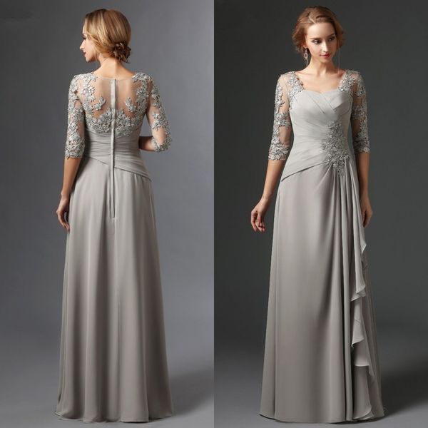 grey 2020 mother of the bride dresses a-line 3/4 sleeves chiffon lace plus size long elegant groom mother dresses wedding, Black;red
grey 2020 mother of the bride dresses a-line 3/4 sleeves chiffon lace plus size long elegant groom mother dresses wedding, Black;red