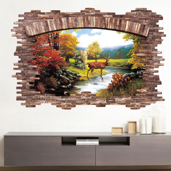 3d floor sticker late autumn forest deer wall stickers home decor living room bedroom false window decoration sticker mural
3d floor sticker late autumn forest deer wall stickers home decor living room bedroom false window decoration sticker mural
